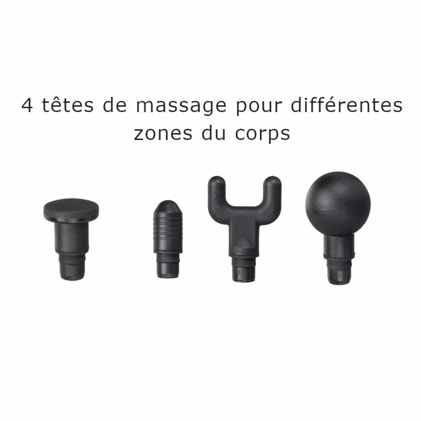 pistolet massage - 4 têtes de massage