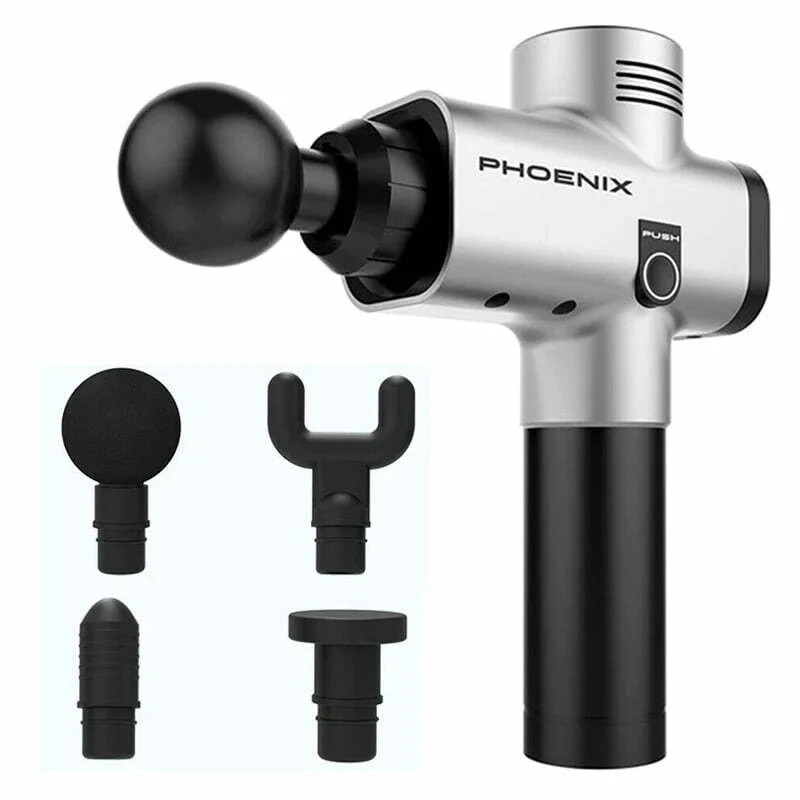 pistolet massage - Argent 4 têtes