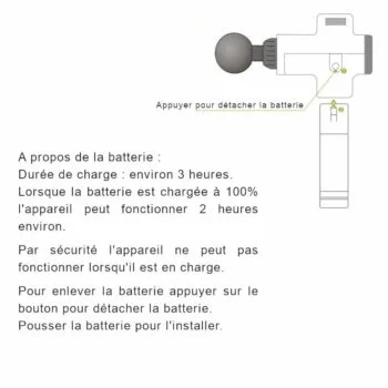 pistolet massage - batterie